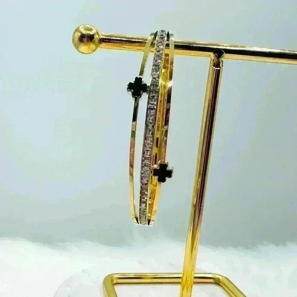 Cross Bangle with Sparky Rhinestones - Picture 4 of 6